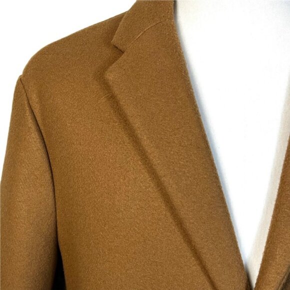 Zara Men’s 4 Way Stretch Camel Coat Sz XL Mid Length Classic Minimalist Refined - Picture 4 of 14